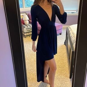 🌼Boohoo Long Sleeve High-Low Occasion Dress Size 4